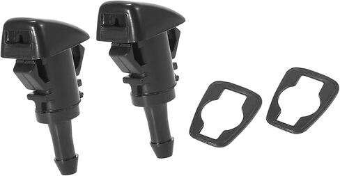 Front Windshield Wiper Nozzles for Chrysler Town Country for Dodge Grand Caravan with Gaskets - Pack of 2 Black Item Replacement in Saudi Arabia