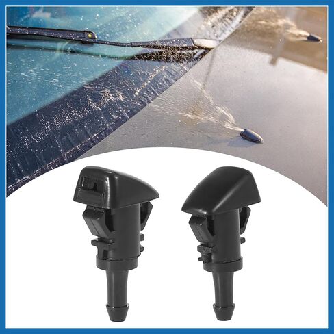 Front Windshield Wiper Nozzles for Chrysler Town Country for Dodge Grand Caravan with Gaskets - Pack of 2 Black Item Replacement in Saudi Arabia