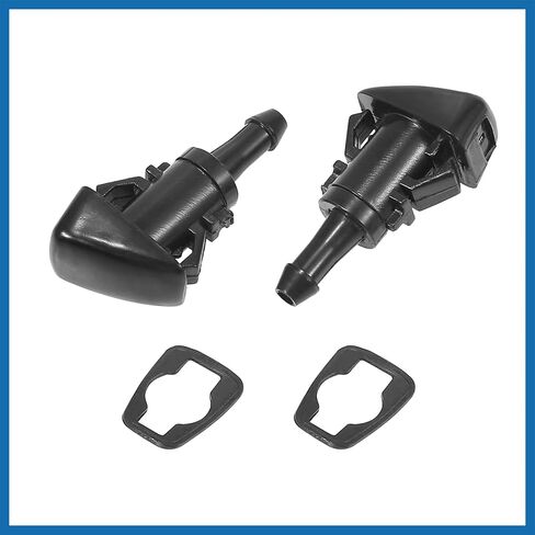 Front Windshield Wiper Nozzles for Chrysler Town Country for Dodge Grand Caravan with Gaskets - Pack of 2 Black Item Replacement in Saudi Arabia