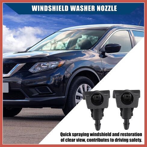 ACROPIX No.28931-ZW80A / Windshield Washer Nozzle for Nissan Versa 2009-2012 / Wiper Spray Nozzle/Durable/ABS / 2 Pcs Black Car Parts in Saudi Arabia