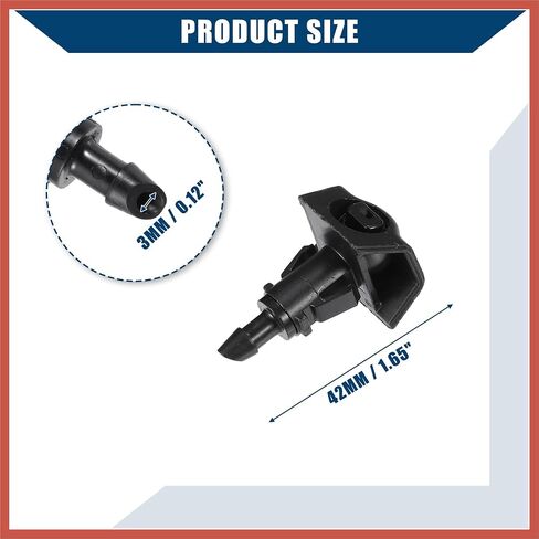 ACROPIX No.28931-ZW80A / Windshield Washer Nozzle for Nissan Versa 2009-2012 / Wiper Spray Nozzle/Durable/ABS / 2 Pcs Black Car Parts in Saudi Arabia