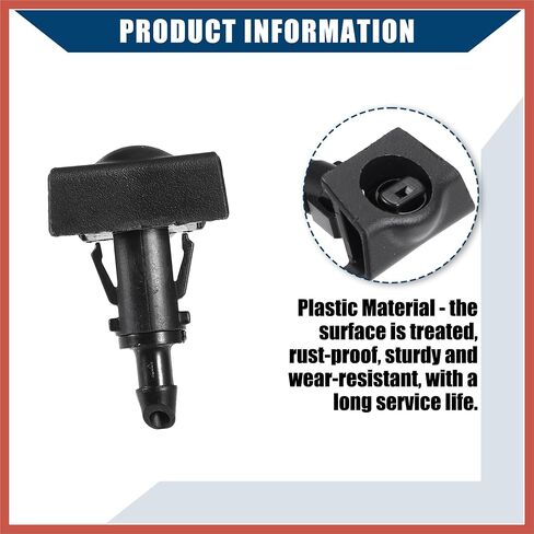 ACROPIX No.28931-ZW80A / Windshield Washer Nozzle for Nissan Versa 2009-2012 / Wiper Spray Nozzle/Durable/ABS / 2 Pcs Black Car Parts in Saudi Arabia
