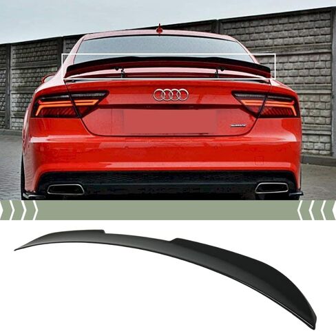 FITS 2012-2018 AUDI A7 S7 RS7 V STYLE GLOSSY BLACK REAR TRUNK SPOILER EXTENSION LID in Saudi Arabia