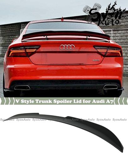 FITS 2012-2018 AUDI A7 S7 RS7 V STYLE GLOSSY BLACK REAR TRUNK SPOILER EXTENSION LID in Saudi Arabia