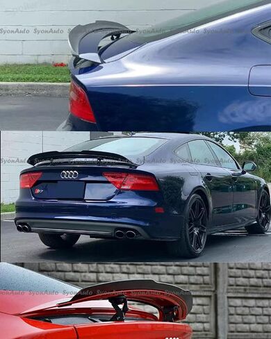 FITS 2012-2018 AUDI A7 S7 RS7 V STYLE GLOSSY BLACK REAR TRUNK SPOILER EXTENSION LID in Saudi Arabia