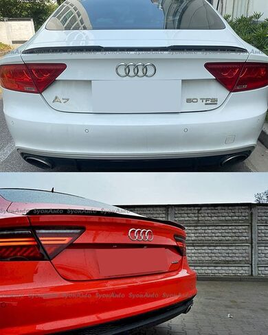FITS 2012-2018 AUDI A7 S7 RS7 V STYLE GLOSSY BLACK REAR TRUNK SPOILER EXTENSION LID in Saudi Arabia