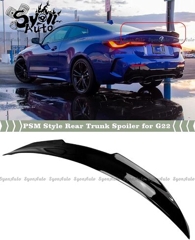 يناسب 2021-2025 BMW G22 430i M440i & G82 M4 أسود لامع طراز PSM جناح سبويلر الجذع in Saudi Arabia