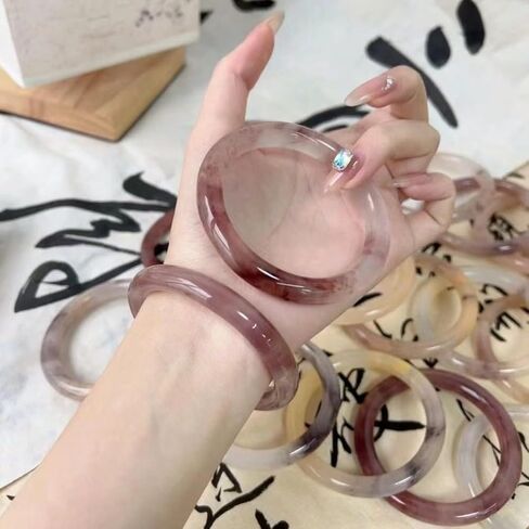 URED البنفسجي حجر اليشم سوار الإسورة اليشم الطبيعية للنساء فنغ شوي الإسورة حسن الحظ الإسورة in Kuwait