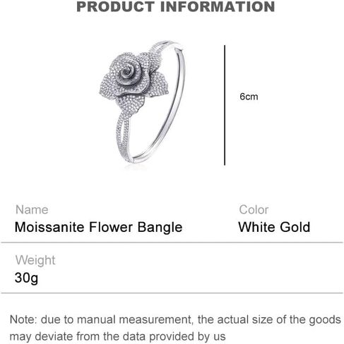14K Gold Women's Moissanite Bangle, Super Sparkle Moissanite Diamond Cut with Fashion Creative Flower Design ，Dainty Ladies Wedding Jewelry in Saudi Arabia