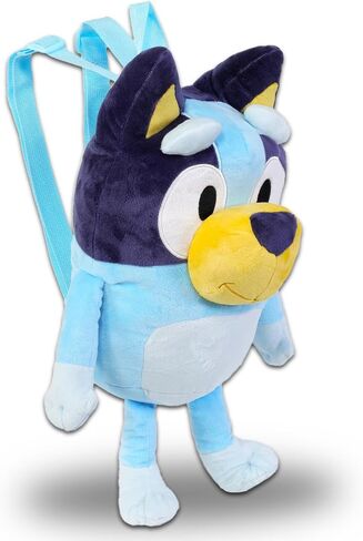 مجموعة حقيبة ظهر Bluey Plushie - حزمة من لعبة دمية قطيفة مقاس 18 بوصة مع أشرطة حمل بالإضافة إلى ملصقات، المزيد | حيوان محشو باللون الأزرق للأطفال والأولاد والبنات in Saudi Arabia