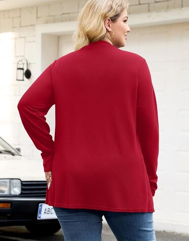 Halife Womens Plus Size Lightweight Cardigan Sweaters with Pockets Open Front Long Sleeve Cardigan (XL-5XL) in Kuwait