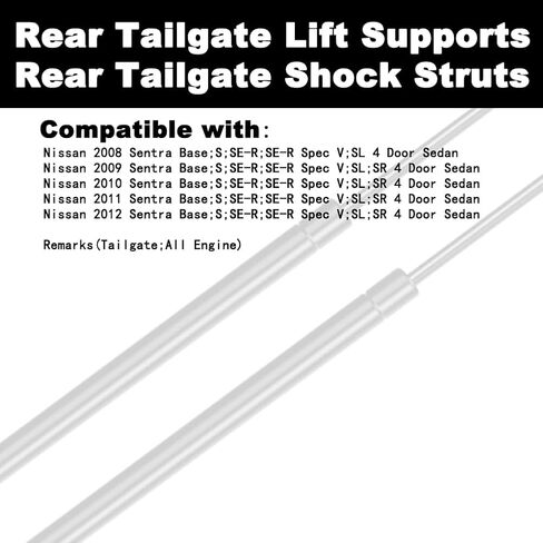 Rear Trunk Lift Supports Shock Struts Replacement for Sentra 2007 2008 2009 2010 2011 2012 07 08 09 10 11 12 Pack of 2 Replace SG425022 in Saudi Arabia