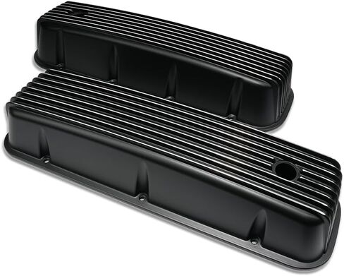 Black Aluminum Tall Valve Covers Finned Top Fit Chevy BBC 396-502 1965-1995 in Saudi Arabia