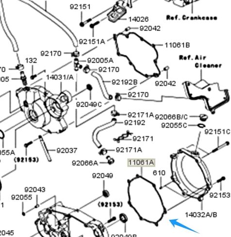 Motorcycle Gasket,Clutch Outer C for KX450F 06-15 KLX450R 08-23 KFX450 08-13 Replace OEM:11061-0259 in Saudi Arabia