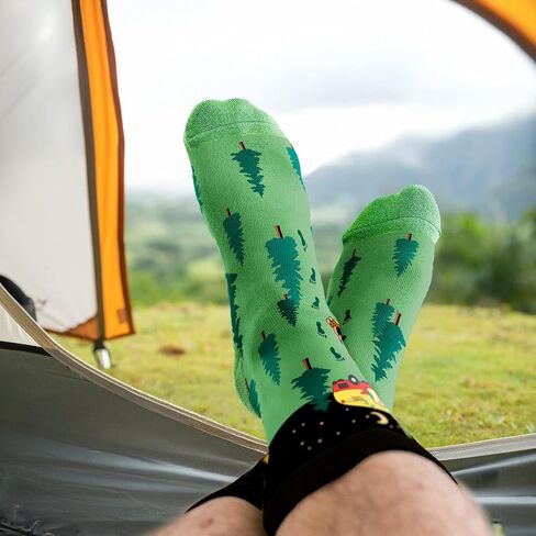 VICRAZY Gifts for Men - Funny Camping Socks for Men and Women, Unique Gifts for Campers – Perfect Camping Essentials, Accessories, and Stocking Stuffers – Funny Christmas Socks and Camper Must-Haves in Saudi Arabia