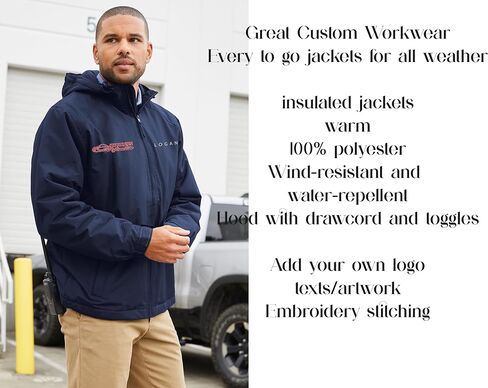 INK STITCH Men J327 Custom Embroidery Add Logo Texts Hooded Charger All Jackets in Saudi Arabia