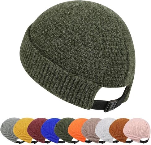 قبعات رجالية بدون إطار قابلة للتعديل قبعة دوكر للجنسين الشتاء عادية قبعة صغيرة محبوكة قبعات الجمجمة in Kuwait