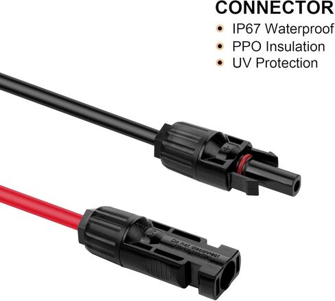 20FT 10AWG Solar Panel Extension Cable with Female and Male Connectors, Solar Cable for Solar Panels, Charge Controllers and Solar Generator (10AWG, 20FT) in Saudi Arabia