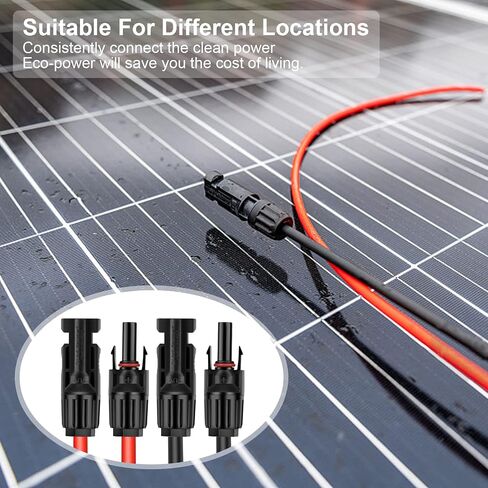 20FT 10AWG Solar Panel Extension Cable with Female and Male Connectors, Solar Cable for Solar Panels, Charge Controllers and Solar Generator (10AWG, 20FT) in Saudi Arabia