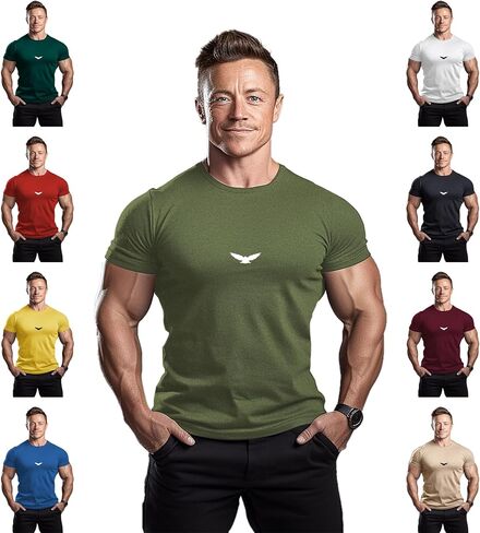 ReedCA American Eagle - تي شيرت كمال الأجسام للرجال in Kuwait