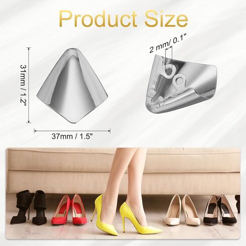 uxcell 2Pcs Metal Shoes Pointed Protector High Heel Toe Caps Cover Durable Shoe Tip Cover Pointed Shoe Head Tips Cap for Shoe Protection Repair, Dress Shoe Protection (Gold, 31mm) in Saudi Arabia