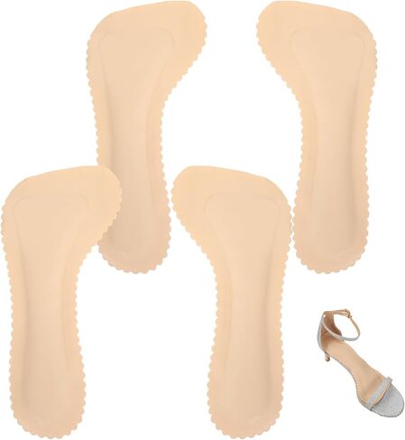 4 قطع من وسادات الكعب العالي للنساء، زوجان من النعال لدعم قوس الجل للصنادل المسطحة وأحذية حافية القدم مريحة لحفلات العمل وحفلات الزفاف والرقصات والسفر وسادات أحذية غير مرئية in Kuwait