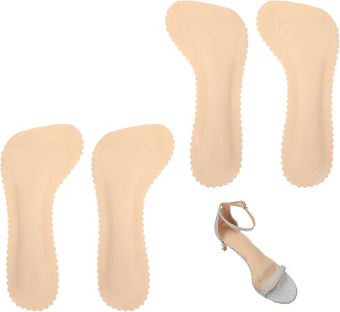 4 قطع من وسادات الكعب العالي للنساء، زوجان من النعال لدعم قوس الجل للصنادل المسطحة وأحذية حافية القدم مريحة لحفلات العمل وحفلات الزفاف والرقصات والسفر وسادات أحذية غير مرئية in Kuwait