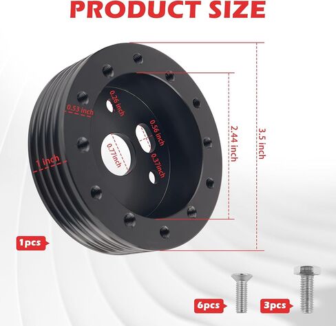 10PCS Steering Wheel Adapter Kit,Sturdy Steering Wheel Hub Adapter with Bolts for 6 Hole to 3 Hole Conversion or Raising The Steerings Wheels,Essential Steerings Wheels Spacer in Saudi Arabia