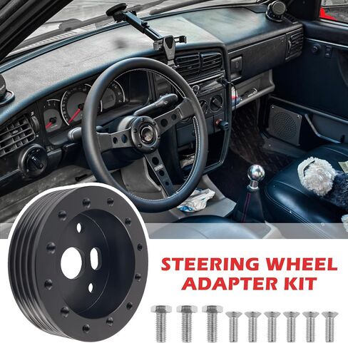 10PCS Steering Wheel Adapter Kit,Sturdy Steering Wheel Hub Adapter with Bolts for 6 Hole to 3 Hole Conversion or Raising The Steerings Wheels,Essential Steerings Wheels Spacer in Saudi Arabia