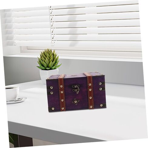 LIFKOME Vintage Wooden Treasure Chest with Hasp Lock Elegant Jewelry Keepsake Box for Home Decor Rustic Organizer for Trinkets and Items Multifunctional Storage in Saudi Arabia