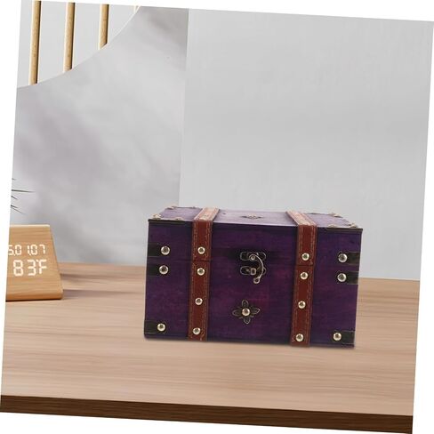 LIFKOME Vintage Wooden Treasure Chest with Hasp Lock Elegant Jewelry Keepsake Box for Home Decor Rustic Organizer for Trinkets and Items Multifunctional Storage in Saudi Arabia
