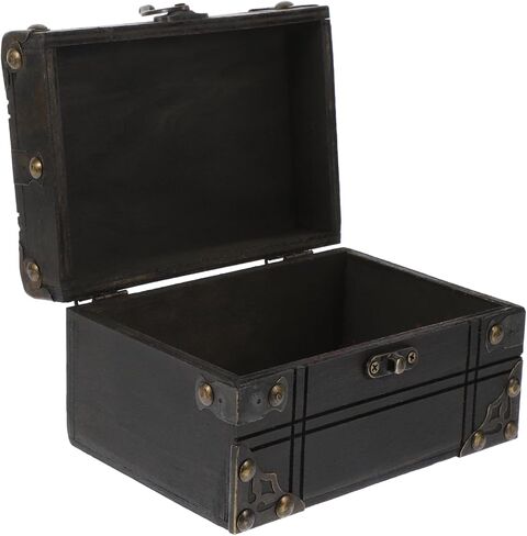 Cabilock Vintage Wooden Jewelry Box Decorative Storage Box for Treasure Chest Photo Prop in Saudi Arabia