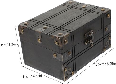 Cabilock Vintage Wooden Jewelry Box Decorative Storage Box for Treasure Chest Photo Prop in Saudi Arabia