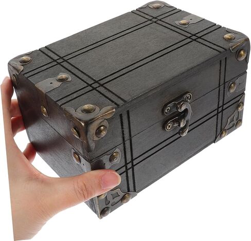 Cabilock Vintage Wooden Jewelry Box Decorative Storage Box for Treasure Chest Photo Prop in Saudi Arabia