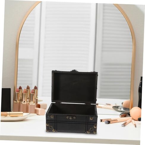 Cabilock Vintage Wooden Jewelry Box Decorative Storage Box for Treasure Chest Photo Prop in Saudi Arabia