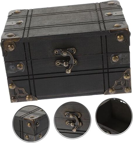 Cabilock Vintage Wooden Jewelry Box Decorative Storage Box for Treasure Chest Photo Prop in Saudi Arabia