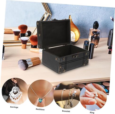 Cabilock Vintage Wooden Jewelry Box Decorative Storage Box for Treasure Chest Photo Prop in Saudi Arabia