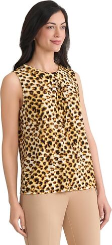 Kasper Women's Animal Print Knit Top with Keyhole in Saudi Arabia