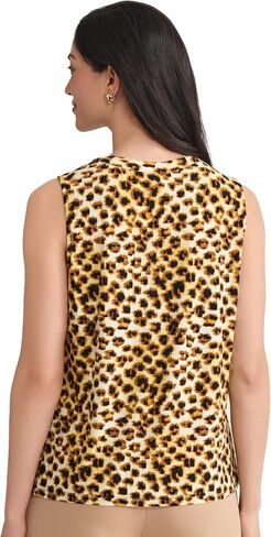 Kasper Women's Animal Print Knit Top with Keyhole in Saudi Arabia