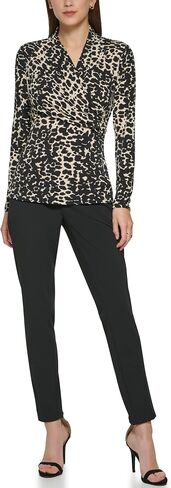 DKNY Womens Long Sleeve Cross Front Suit Blouse in Saudi Arabia