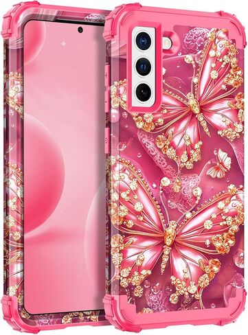 Miqala for Galaxy S21 FE 5G Case,Glow in The Dark Three Layer Heavy Duty Shockproof Full Body Protection Hard Plastic Bumper+Soft Silicone Protective Case for Samsung Galaxy S21 FE 6.4 inch,All in Kuwait