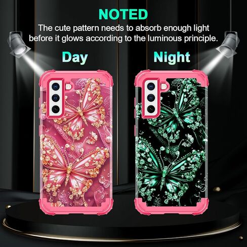 Miqala for Galaxy S21 FE 5G Case,Glow in The Dark Three Layer Heavy Duty Shockproof Full Body Protection Hard Plastic Bumper+Soft Silicone Protective Case for Samsung Galaxy S21 FE 6.4 inch,All in Kuwait