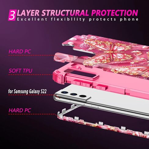 Miqala for Galaxy S21 FE 5G Case,Glow in The Dark Three Layer Heavy Duty Shockproof Full Body Protection Hard Plastic Bumper+Soft Silicone Protective Case for Samsung Galaxy S21 FE 6.4 inch,All in Kuwait