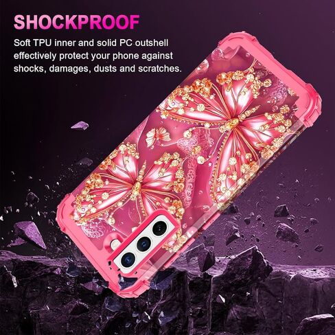 Miqala for Galaxy S21 FE 5G Case,Glow in The Dark Three Layer Heavy Duty Shockproof Full Body Protection Hard Plastic Bumper+Soft Silicone Protective Case for Samsung Galaxy S21 FE 6.4 inch,All in Kuwait