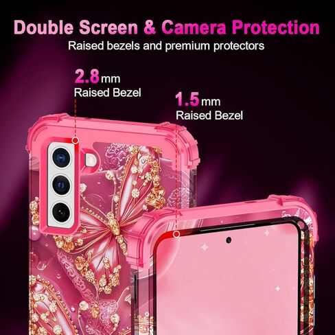 Miqala for Galaxy S21 FE 5G Case,Glow in The Dark Three Layer Heavy Duty Shockproof Full Body Protection Hard Plastic Bumper+Soft Silicone Protective Case for Samsung Galaxy S21 FE 6.4 inch,All in Kuwait