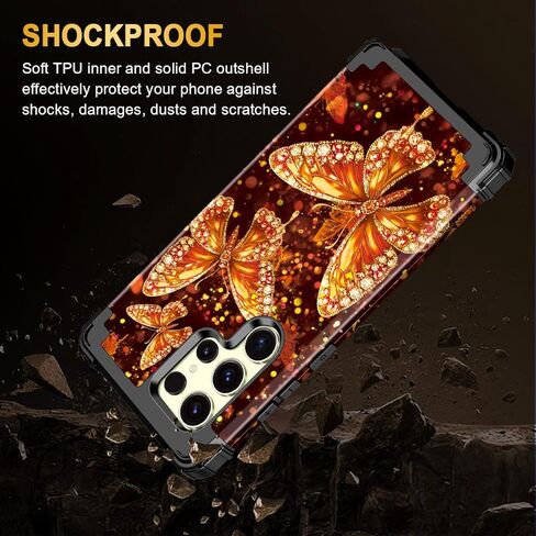 حافظة Miqala لهاتف Galaxy S23 FE 5G، تتوهج في الظلام بثلاث طبقات شديدة التحمل مضادة للصدمات لحماية الجسم بالكامل من البلاستيك الصلب + حافظة سيليكون ناعمة لهاتف Samsung Galaxy S23 FE 6.4 بوصة، أزرق وردي in Kuwait