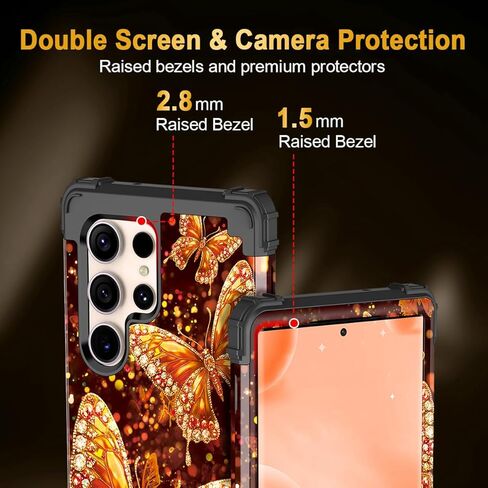 حافظة Miqala لهاتف Galaxy S23 FE 5G، تتوهج في الظلام بثلاث طبقات شديدة التحمل مضادة للصدمات لحماية الجسم بالكامل من البلاستيك الصلب + حافظة سيليكون ناعمة لهاتف Samsung Galaxy S23 FE 6.4 بوصة، أزرق وردي in Kuwait