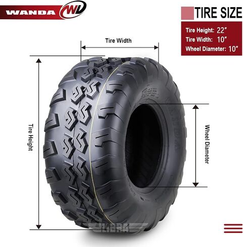 إطارات واندا 2 UTV ATV 22x10-10 22x10x10 4PR Polaris - 10238 in Saudi Arabia