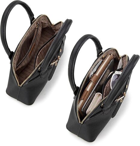 Milan Chiva Dome Satchel Purse for Women Textured Top Handle Designer Crossbody Bag with Belted Detailing in Saudi Arabia