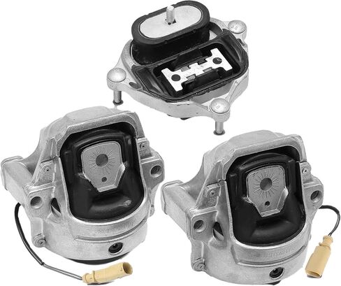 Front Engine Motor Mount Kit Left Transmission Mount with Sensor Wire 3 Pcs Compatible with 2009-2015 Audi A4 A5 Quattro Q5 L4 2.0L V6 3.0L or 3.2L in Saudi Arabia